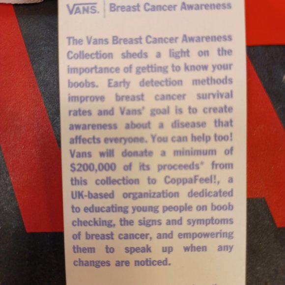 Vans Men's 3.5/Women's 5 Classic Slip-On Breast Cancer Awareness - Picture 11 of 12